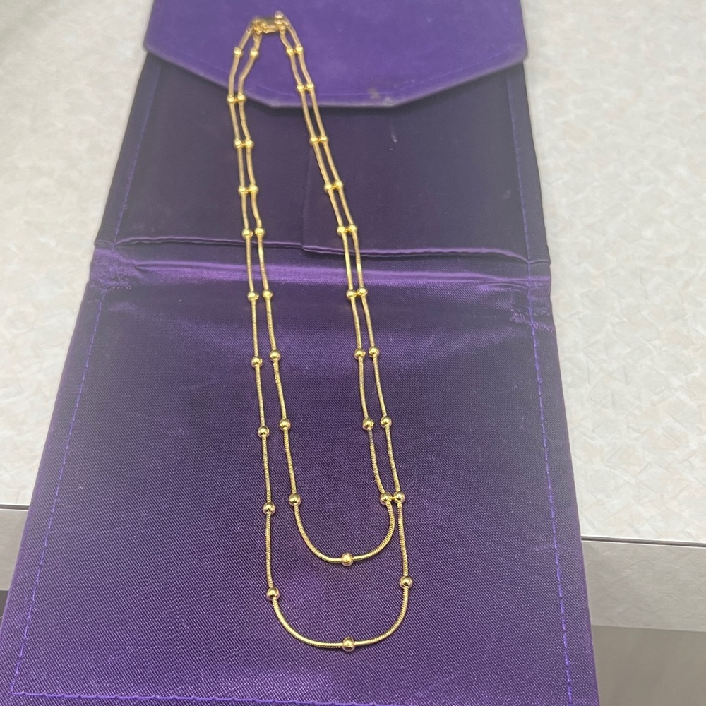 JTV Sterling Silver 925 Gold colored Necklace set 18” and 20”